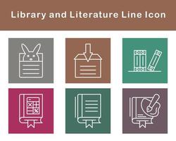 biblioteca y literatura vector icono conjunto