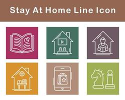 Stay At Home Vector Icon Set