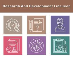 investigación y desarrollo vector icono conjunto