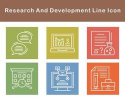 investigación y desarrollo vector icono conjunto