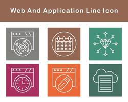 web y solicitud vector icono conjunto