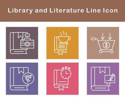 biblioteca y literatura vector icono conjunto