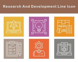 investigación y desarrollo vector icono conjunto