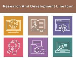 investigación y desarrollo vector icono conjunto