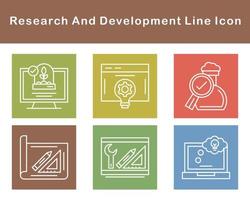 investigación y desarrollo vector icono conjunto