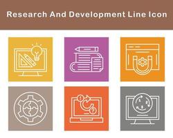 investigación y desarrollo vector icono conjunto