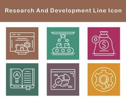 investigación y desarrollo vector icono conjunto