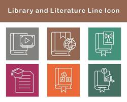 biblioteca y literatura vector icono conjunto