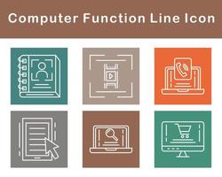 Computer Function Vector Icon Set