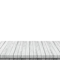 Empty wood table on isolate white background and display montage for product. photo