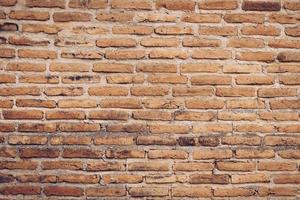 Old brown color brick wall for brickwork background and texture. photo