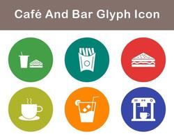 café y bar vector icono conjunto