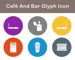 café y bar vector icono conjunto