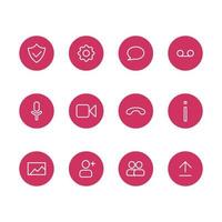 UI UX button set for video conferencing and meetings application vector