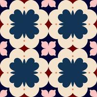 Seamless pattern with decorative floral tile. Floral vector background. Abstract flowers and geometric shapes texture