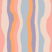 Abstract seamless striped pattern. Wavy lines vector texture in retro style. Vertical hand drawn lines background.