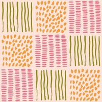 Vector texture with different brush strokes. Seamless pattern with hand drawn ink lines and spots