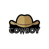 cowboy hat emblem, label, badge, logo on white background. Wild West theme. Vector isolated illustration