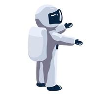 Astronaut Cartoon Vector Icon Illustration. Science Technology Icon Concept Isolated Premium Vector. Flat Cartoon Style