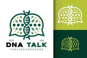 Dna Talk Chat Nature Science Biology logo vector