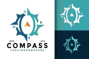 Nautical Compass Icon Logo Vector