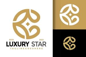 Abstract Letter C Luxury Star Monogram Logo vector