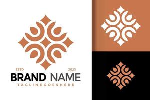 Abstract Flower Ornament Leaf Unique Logo vector