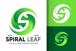 Letter S Spiral Nature Leaf Monogram Initials Circular Logo vector