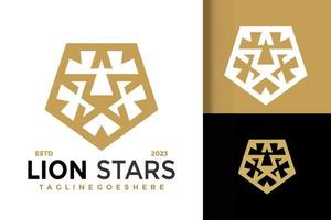 resumen león estrella cabeza logo vector