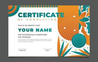 creativo certificado modelo con divertido color vector