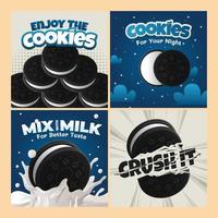 Black Cookies Time Social Media Post vector