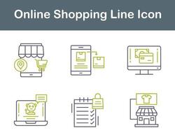 conjunto de iconos de vector de compras en línea