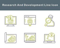 investigación y desarrollo vector icono conjunto