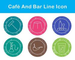 café y bar vector icono conjunto