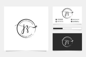 Initial JZ Feminine logo collections and business card templat Premium Vector