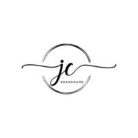 inicial jc femenino logo colecciones modelo. escritura logo de inicial firma, boda, moda, joyería, boutique, floral y botánico con creativo modelo para ninguna empresa o negocio. vector