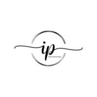 Initial IP feminine logo collections template. handwriting logo of initial signature, wedding, fashion, jewerly, boutique, floral and botanical with creative template for any company or business. vector