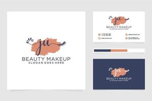 Initial JU Feminine logo collections and business card templat Premium Vector