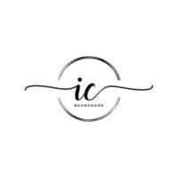 Initial IC feminine logo collections template. handwriting logo of initial signature, wedding, fashion, jewerly, boutique, floral and botanical with creative template for any company or business. vector