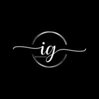 inicial yo G femenino logo colecciones modelo. escritura logo de inicial firma, boda, moda, joyería, boutique, floral y botánico con creativo modelo para ninguna empresa o negocio. vector