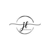 inicial jf femenino logo colecciones modelo. escritura logo de inicial firma, boda, moda, joyería, boutique, floral y botánico con creativo modelo para ninguna empresa o negocio. vector