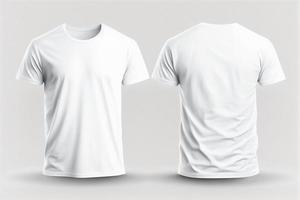 Mockup of a blank royal white tshirt with long sleeves isolated on white background. photo