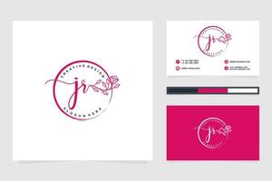 inicial jr femenino logo colecciones y negocio tarjeta templat prima vector