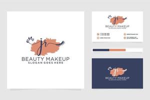 Initial JR Feminine logo collections and business card templat Premium Vector