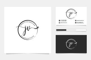 Initial JV Feminine logo collections and business card templat Premium Vector