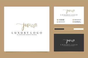 Initial JW  Feminine logo collections and business card templat Premium Vector