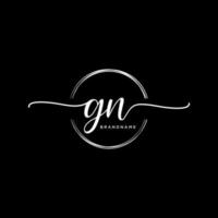 Initial GN feminine logo collections template. handwriting logo of initial signature, wedding, fashion, jewerly, boutique, floral and botanical with creative template for any company or business. vector