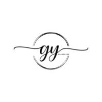 Initial GY feminine logo collections template. handwriting logo of initial signature, wedding, fashion, jewerly, boutique, floral and botanical with creative template for any company or business. vector