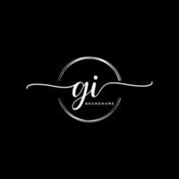 Initial GI feminine logo collections template. handwriting logo of initial signature, wedding, fashion, jewerly, boutique, floral and botanical with creative template for any company or business. vector