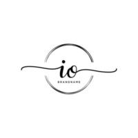 Initial IO feminine logo collections template. handwriting logo of initial signature, wedding, fashion, jewerly, boutique, floral and botanical with creative template for any company or business. vector